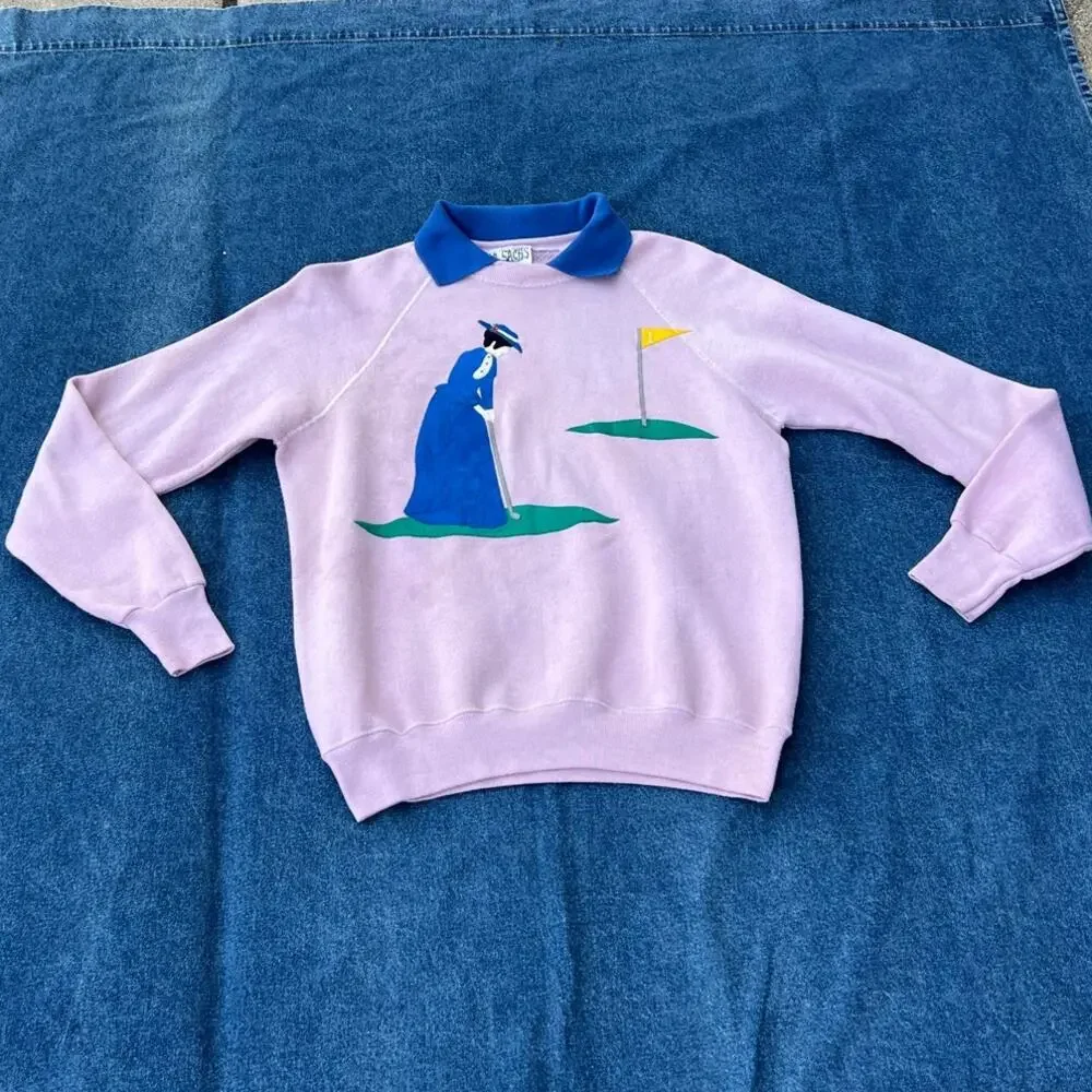 90s Lee Top Drawer by Nancy Schuyler custom lady golf graphic crewneck - Picture 3 of 14